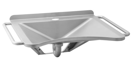 carcasa de lavabo de pared para personas con movilidad reducida, con asideros — AUM 018 INV