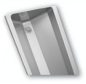Wash trough, without taps, wall-mounted with rounded inner corners 1250 mm — AUL 05.1 / left