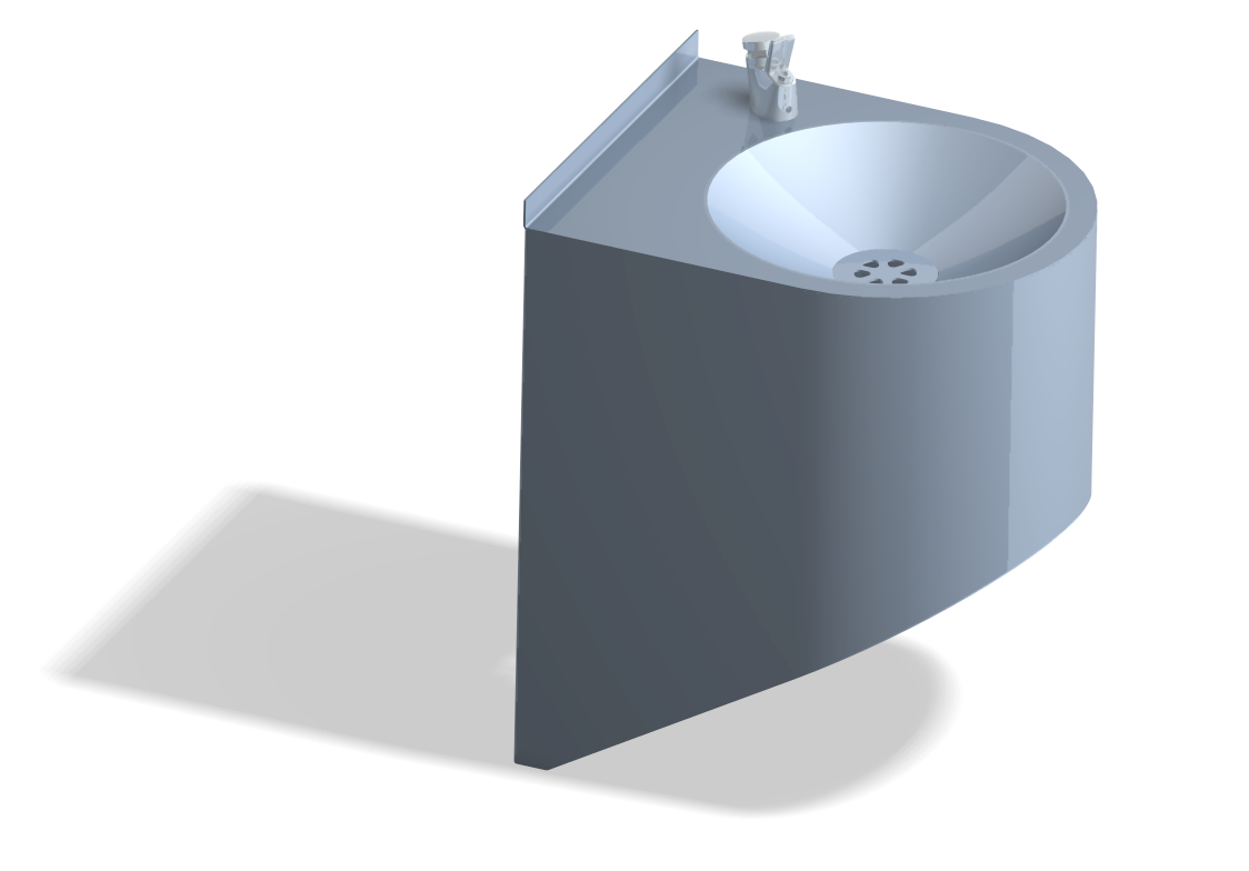 Stainless steel drinking fountain with manual control — AFO 04