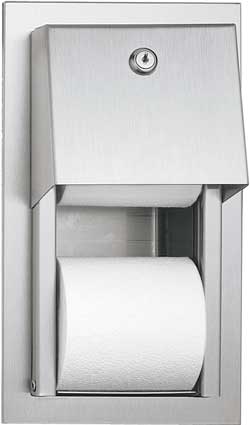 dispensador de papel higiénico empotrado para dos rollos, con rollo de reserva oculto — 4003