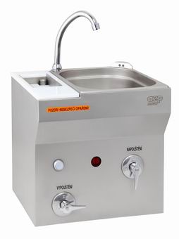 lavabo de pared con recipiente de desinfección de cuchillos, una entrada de agua - 12V, 50Hz — AUM 07S.1
