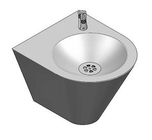 Wall-mounted stainless steel drinking fountain - conical — AFO 05