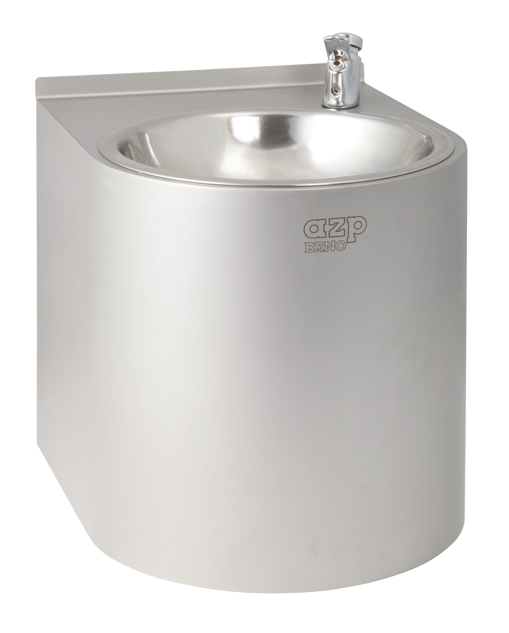 Stainless steel wall-mounted drinking fountain with manual control — AFO 01