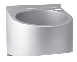lavabo de pared con cubeta redonda, sin grifo — AUM 015