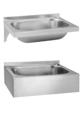 Unverkleidetes Edelstahl-Wandwaschbecken ohne Armatur — AUM 022N