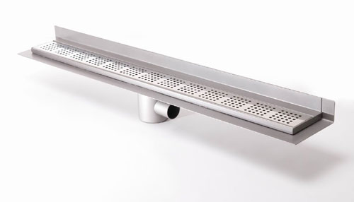 Entwässerungsrinne an der Wand, 900 mm, Ablauf 100 mm — PZ 011.900.ALFA 1